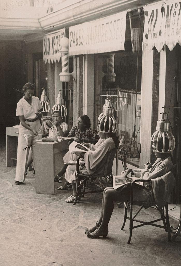 Hairdresser in Cannes, France, 1937