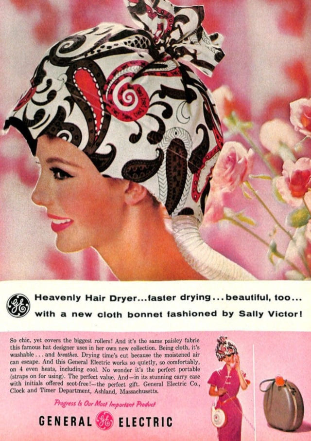 Hooded Portable Hair Dryers for Women at Home From the 1960s and 1970s