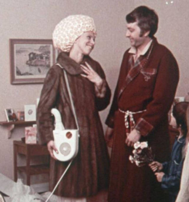 Hooded Portable Hair Dryers for Women at Home From the 1960s and 1970s