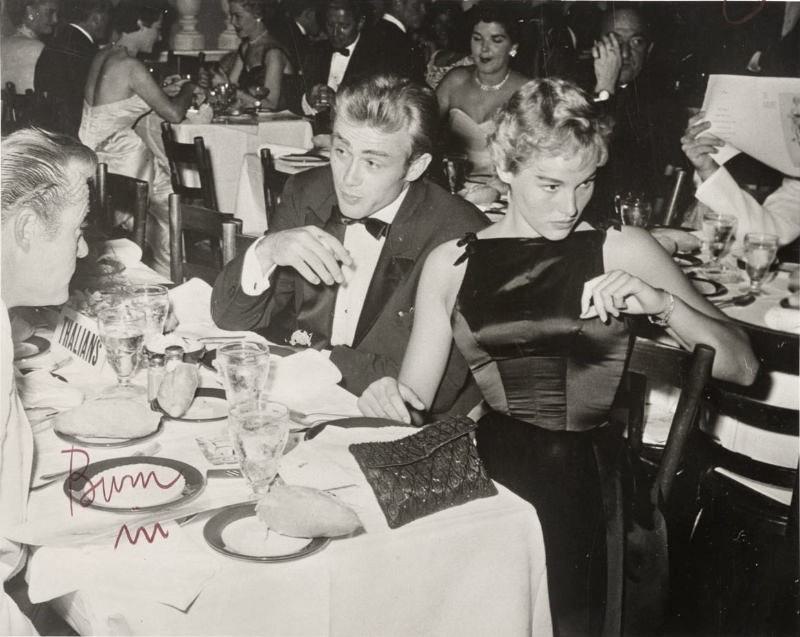 James Dean and Ursula Andress on a Date at Ciro's Nightclub in Los Angeles, 1955