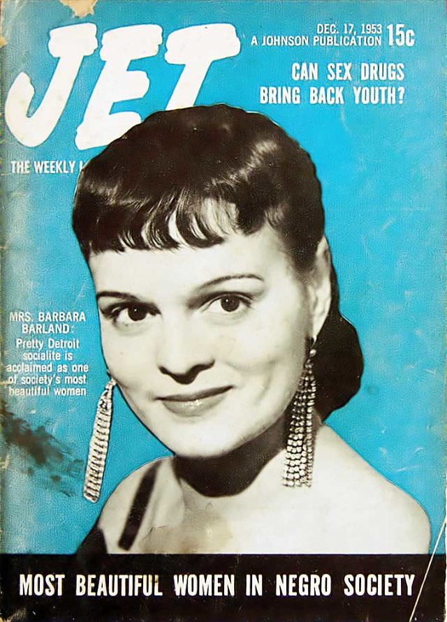 Mrs. Barbara Barland is One of the Most Beautiful Women in Negro Society, Jet Magazine, December 17, 1953