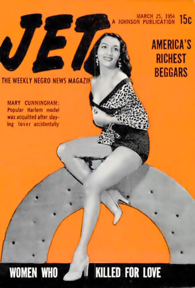 Harlem Model Mary Cunningham Accidentally Killed Her Lover, Jet Magazine, March 25, 1954