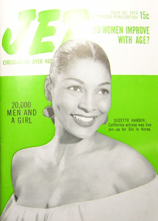 Suzette Harbin Was Live Pinup For GIs in Korea, Jet Magazine, July 22, 1954