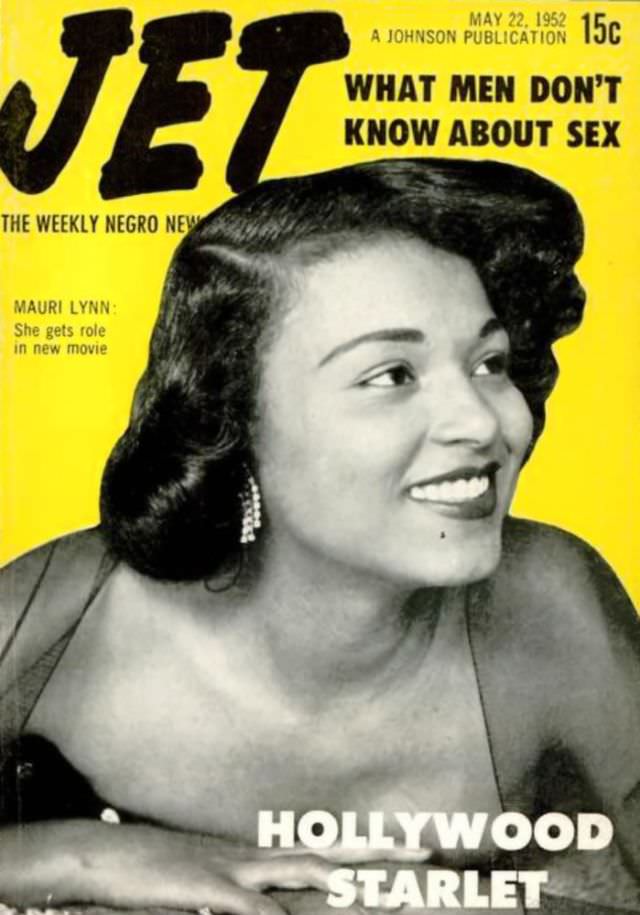 Hollywood Starlet Mauri Lynn Gets Role in New Movie, Jet Magazine, May 22, 1952