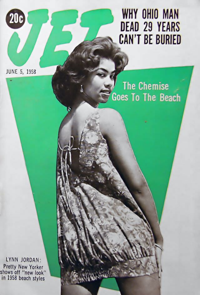 Lynn Jordan Models the Chemise for the Beach, Jet Magazine, June 5, 1958