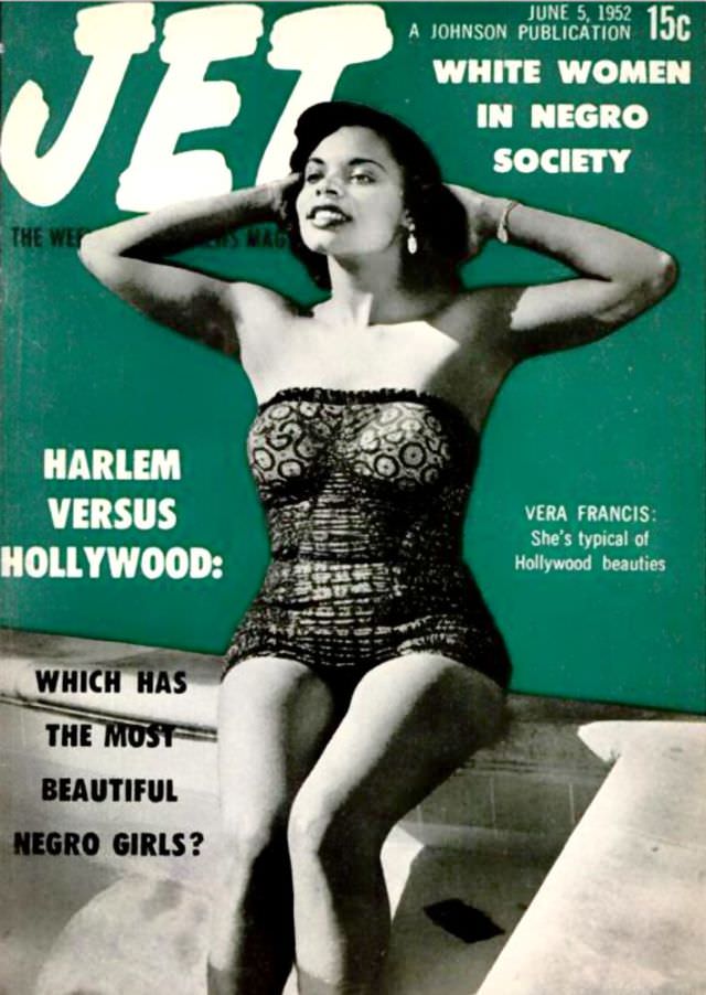 Vera Francis, Typical of Hollywood Black Beauties, Jet Magazine, June 5, 1952