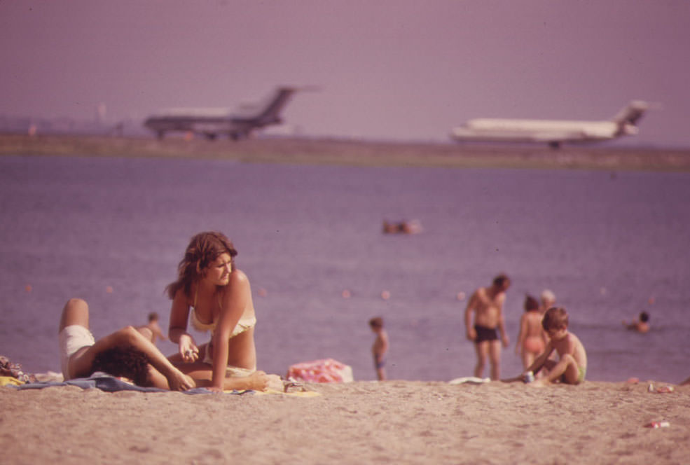 Constitution Beach - Within Sight and Sound of Logan Airport's Takeoff Runway, 1973
