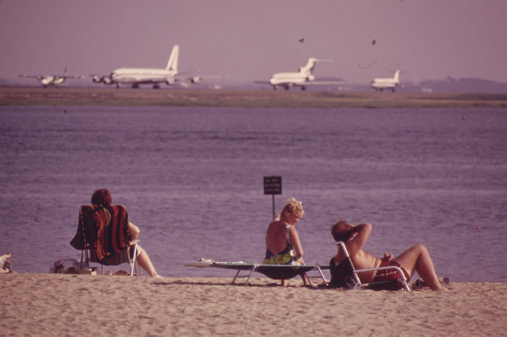 Constitution Beach - Within Sight and Sound of Logan Airport's Takeoff Runway, 1973