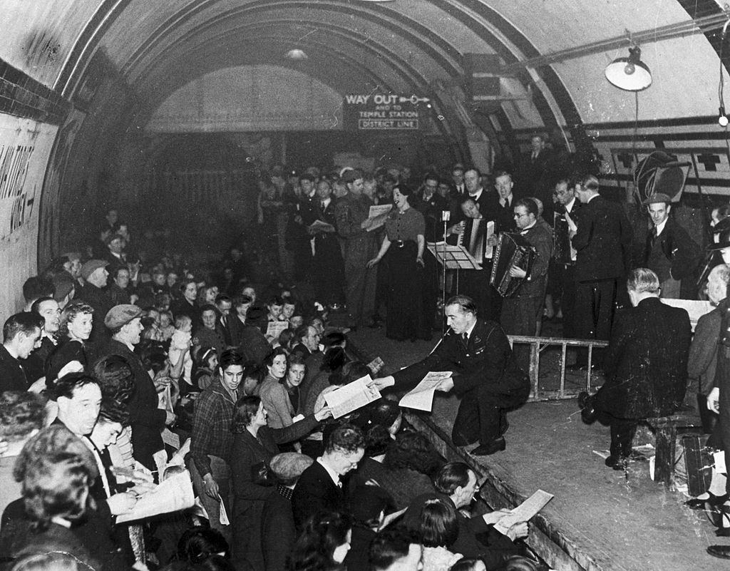 Concert in Aldwych Underground Station, 1940
