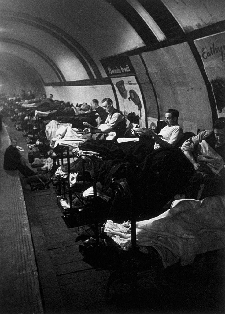Getting to sleep on the Underground, 1940