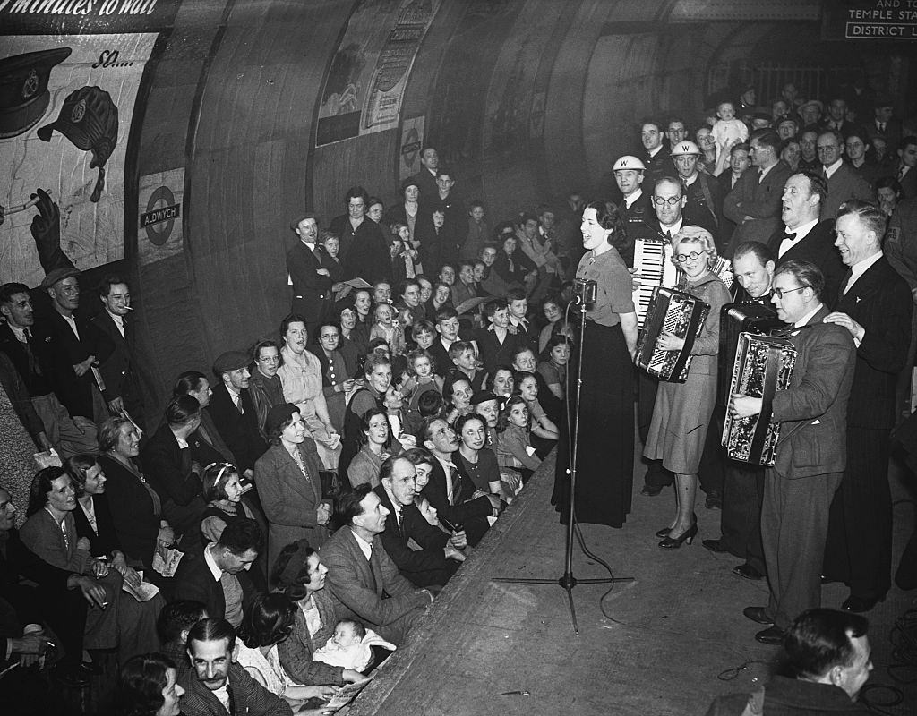 Performance in Aldwych Tube Station, 1940