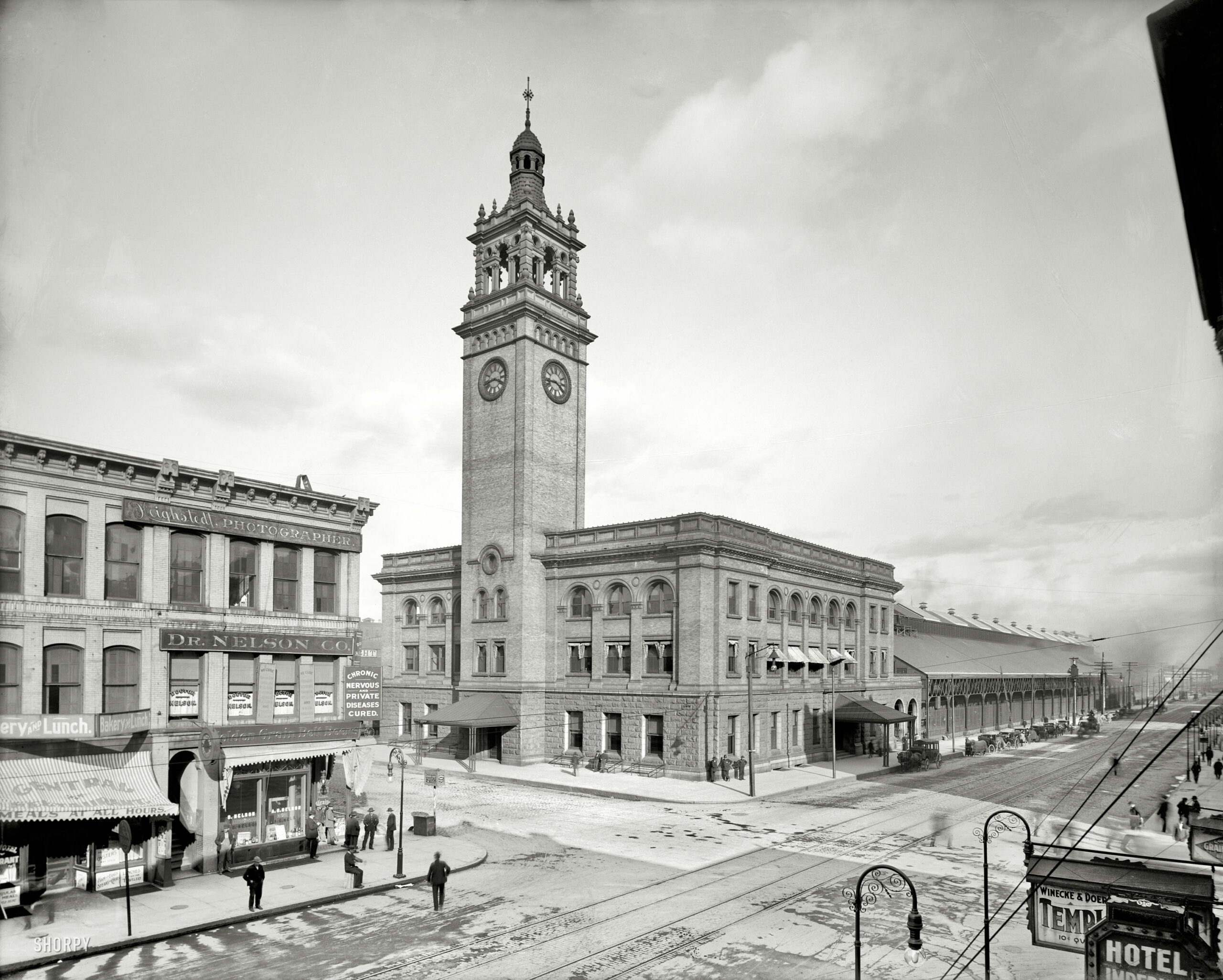 Chicago, Milwaukee & St. Paul railway station, Minneapolis, Minnesota, circa 1908