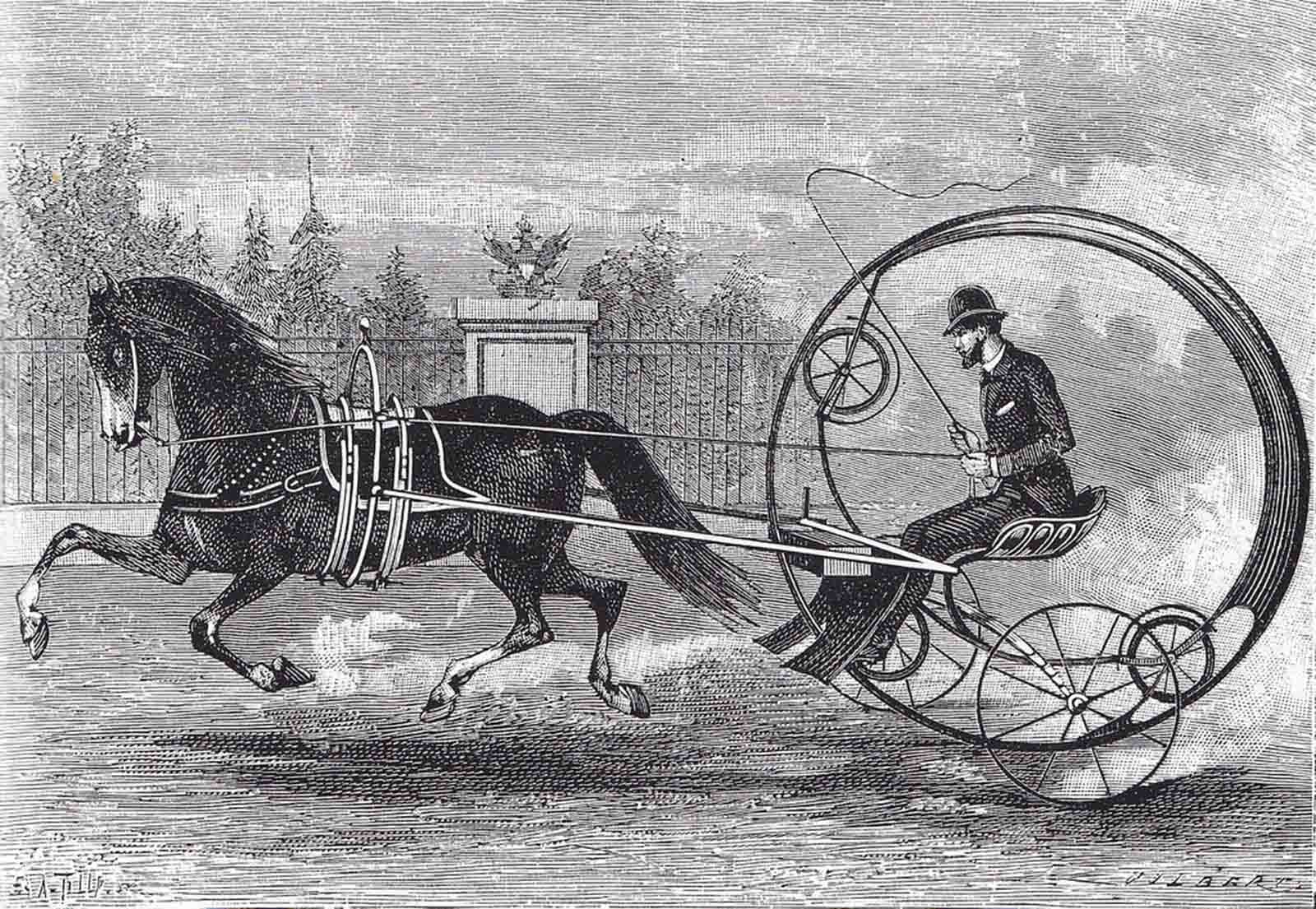 A one-horse monowheel design. Date unknown, but probably 1870-1890.