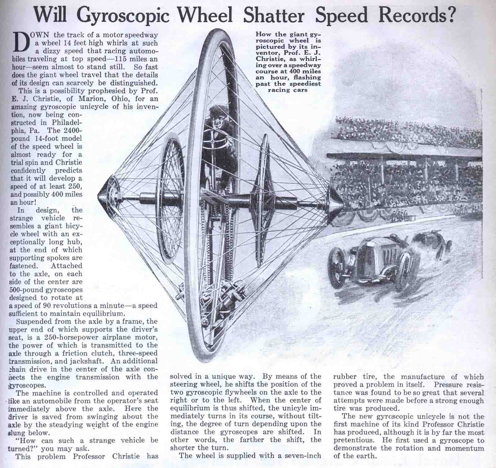 Monowheel: Facts and Historical Photos of the Bizarre Vehicle