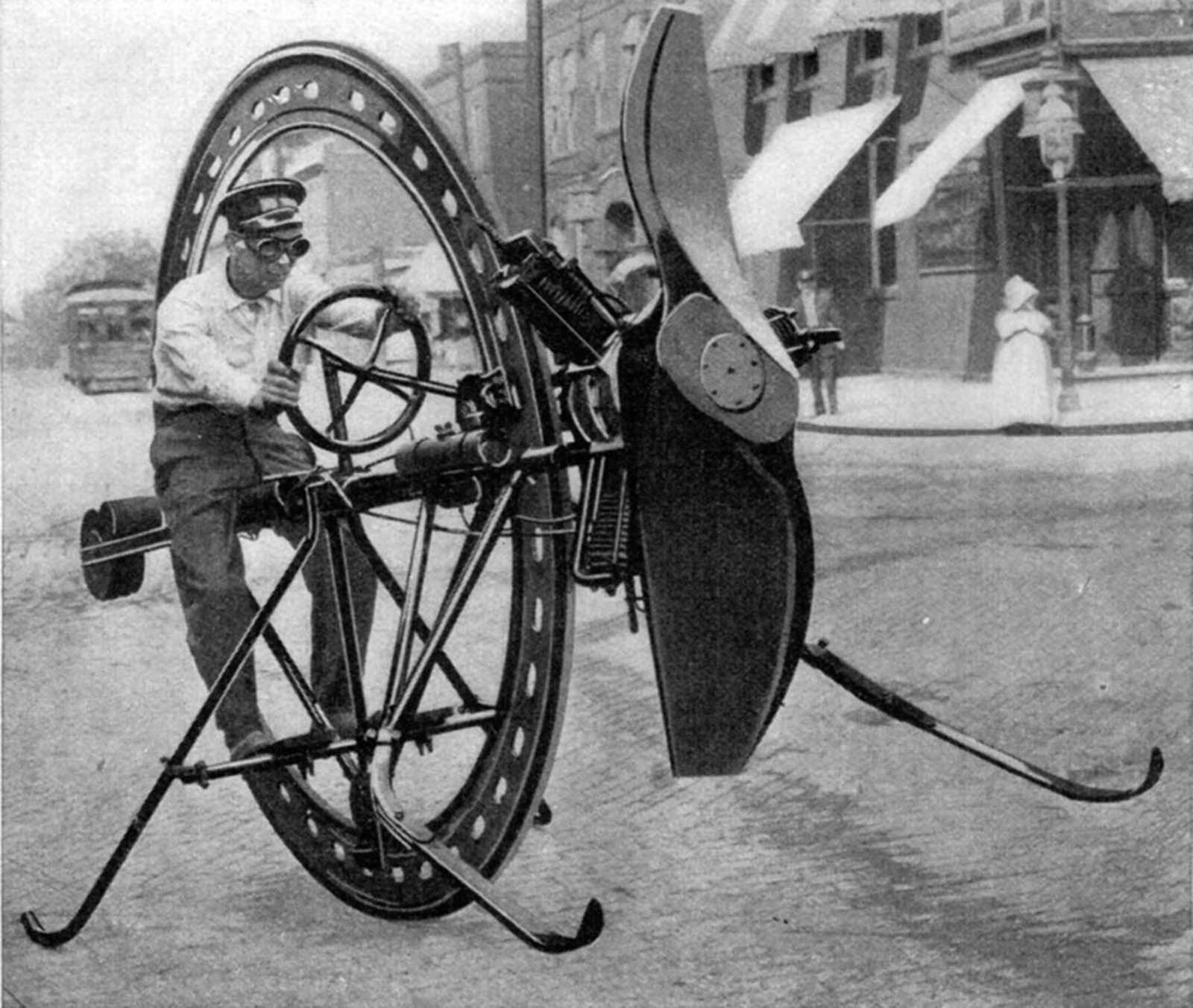 Alfred D’Harling’s “Aero-unicycle”.