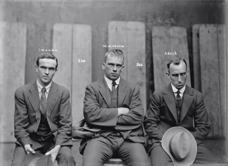 Thomas William Gunn, William Carl Neilson & Albert Alfred Beck, circa 1921