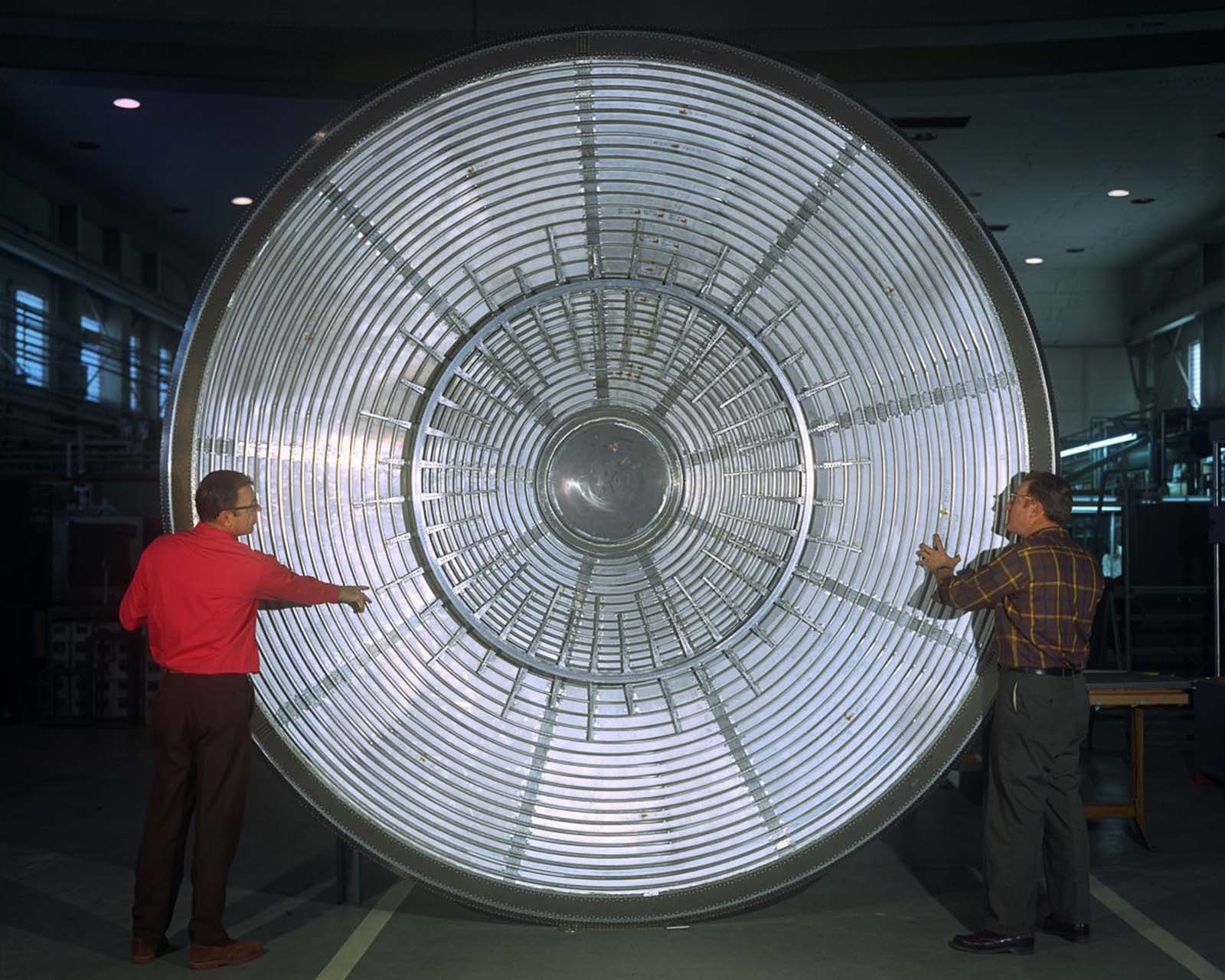 The aeroshell which protected the Viking lander during its entry into the Martian atmosphere, 1973