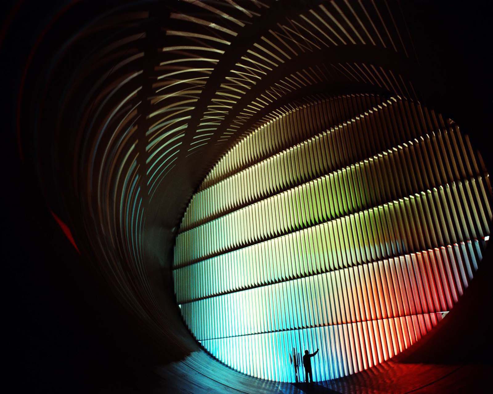 Turning vanes in the 16-Foot Tunnel at Langley, 1990.