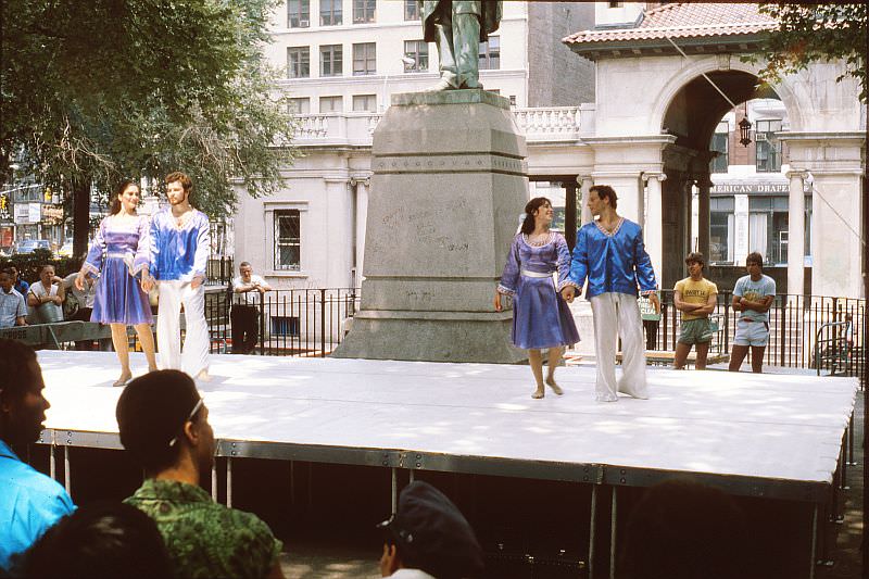 Performance in front of Lincoln Statue, Union Square