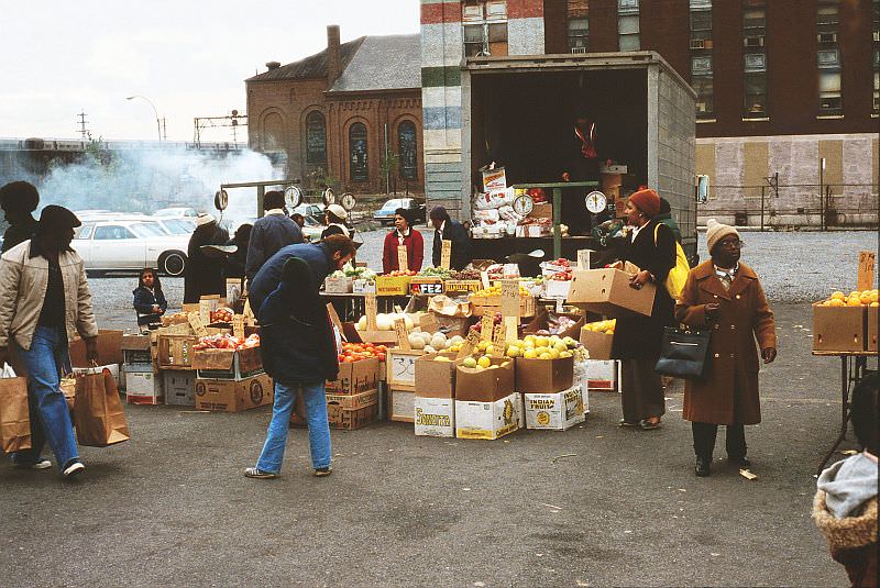 Produce tailgate in Brooklyn, near the LIRR - Summer of 1979
