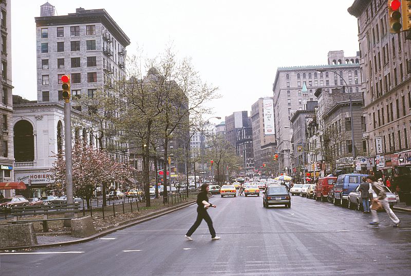 Broadway at West 81st Street, looking south, Spring 1980