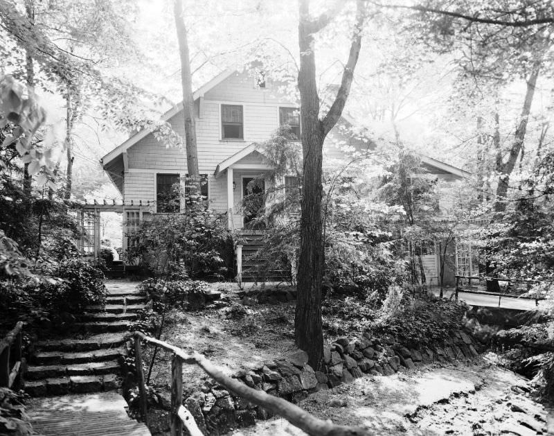 20 Central Drive, May 1944. This corner house in the arts and crafts style located in the village of Baxter Estates, Port Washington was owned by the O'Brien's at the time of this photo
