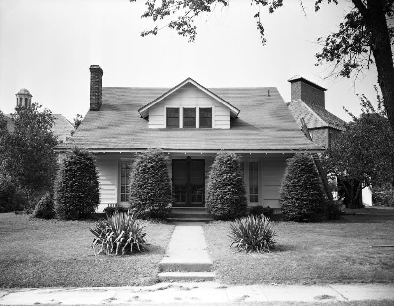 5 Bogart Avenue, 1946. House located adjacent to school property. Port Washington High School (now C.P. Weber Middle School) is in the background