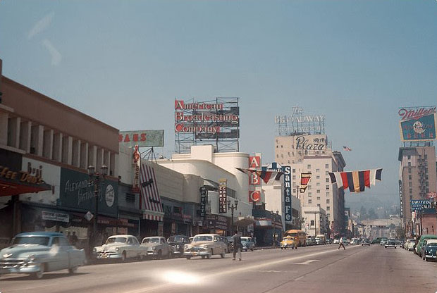 Vine St., Hollywood, Los Angeles, 1953