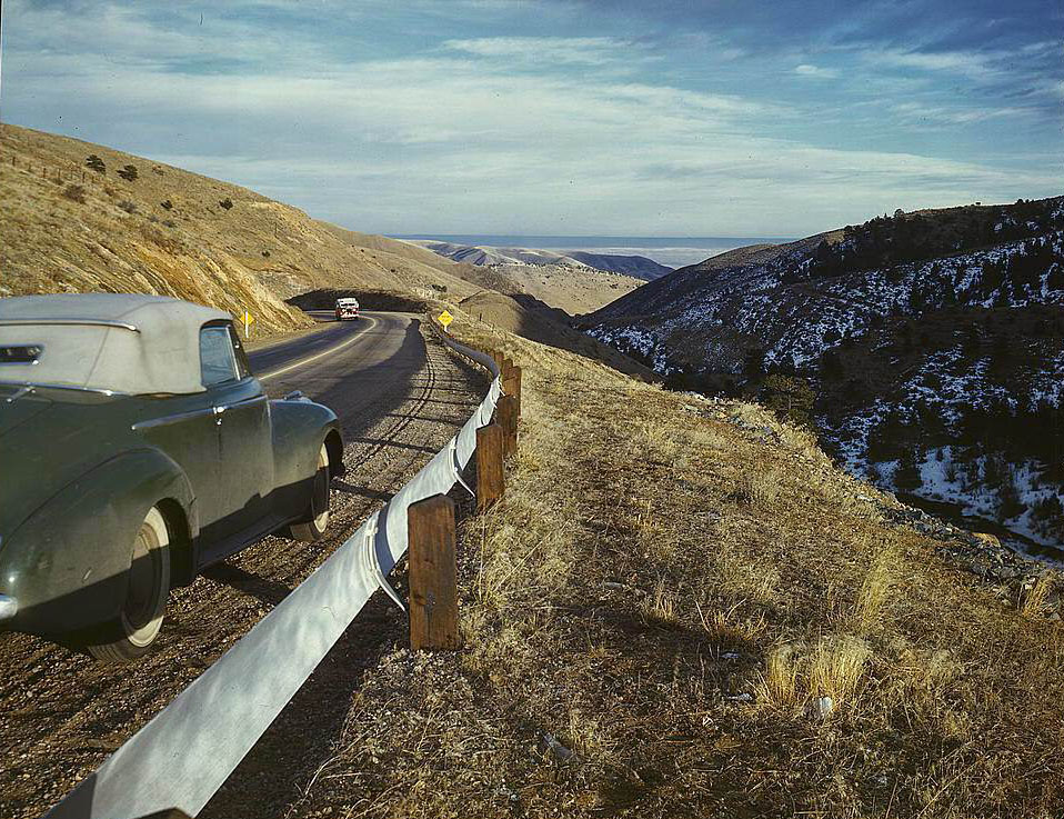 View along US 40 in Mount Vernon Canyon, Colorado, 1950s