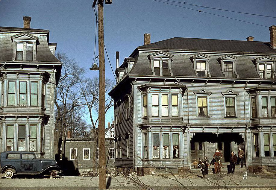 Children in the tenement district, Brockton, Massachusetts, 1950s