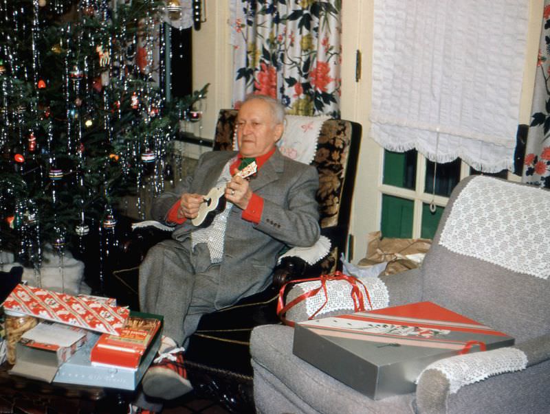 Michael Kross at Elmhurst, Illinois, Christmas 1953