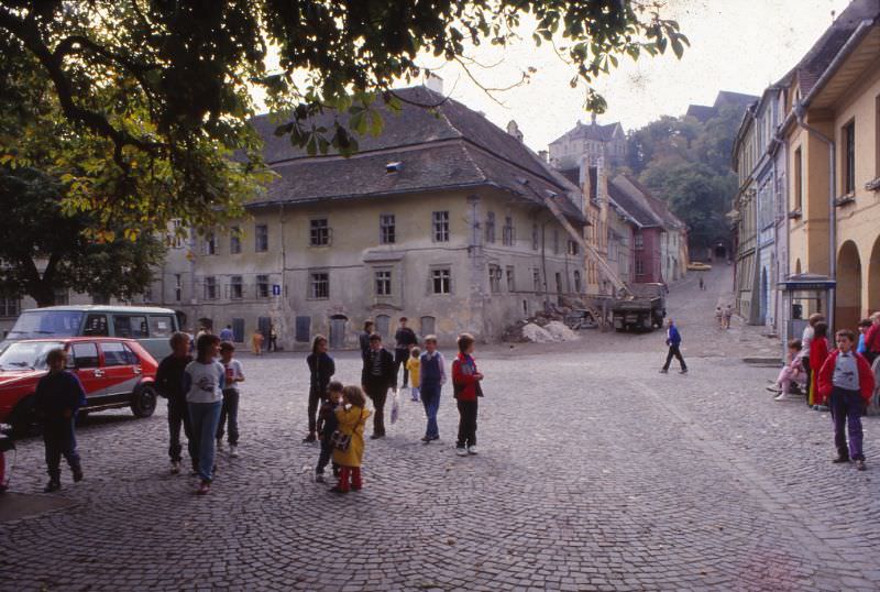 Sighisoara. Romanian children, 1990