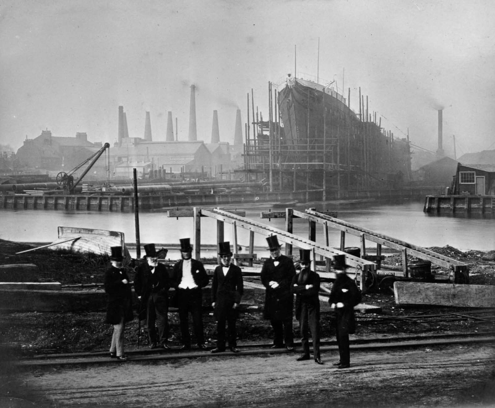 Historical Photos of Shipyards that built the Revolutionary Steamships, 1860-1900