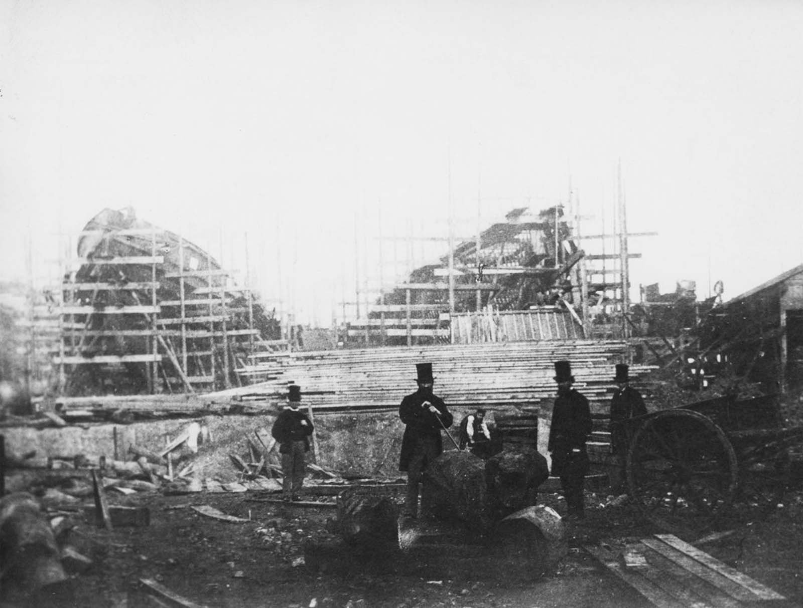 The shipyard of James Ash & Company, London, 1863.