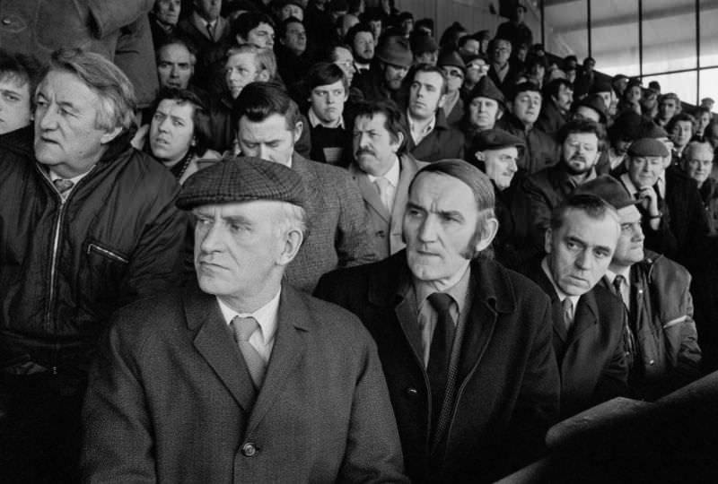 Shocked steelworkers are told that their plant is to be closed, Ebbw Vale Welfare Ground