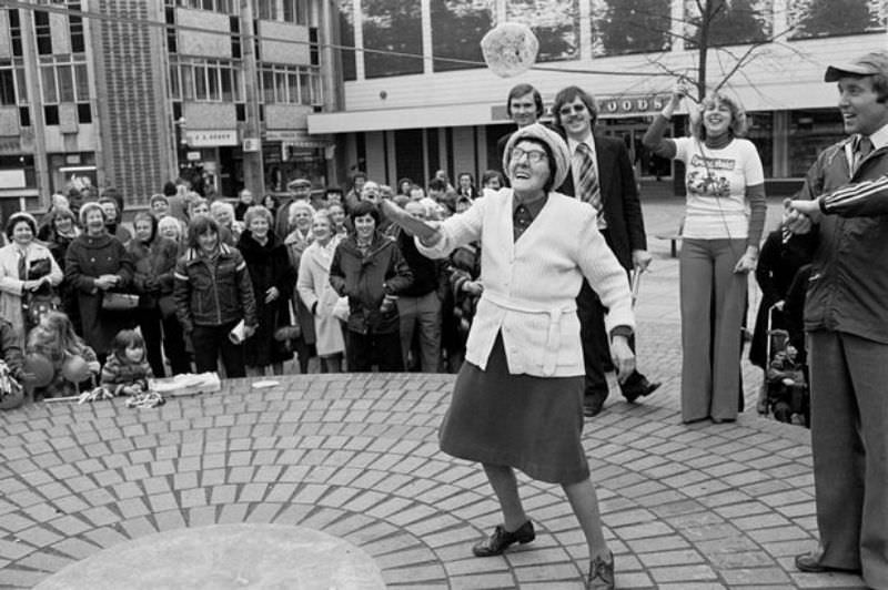 A pancake tossing competition in Newport