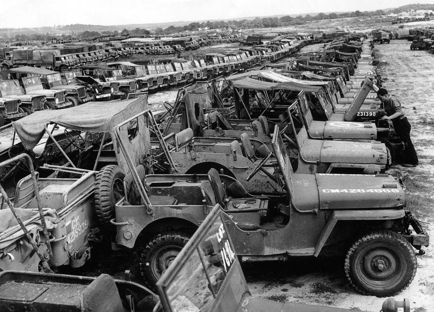 A pile of aluminum is all that remains of a plane at Kingman Air Force Base, 1947.