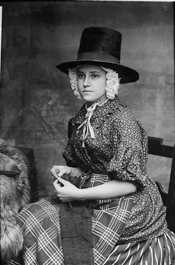 Tall Stovepipe-style Hats: An Essential Part of Welsh Woman's National Costume from the 19th Century