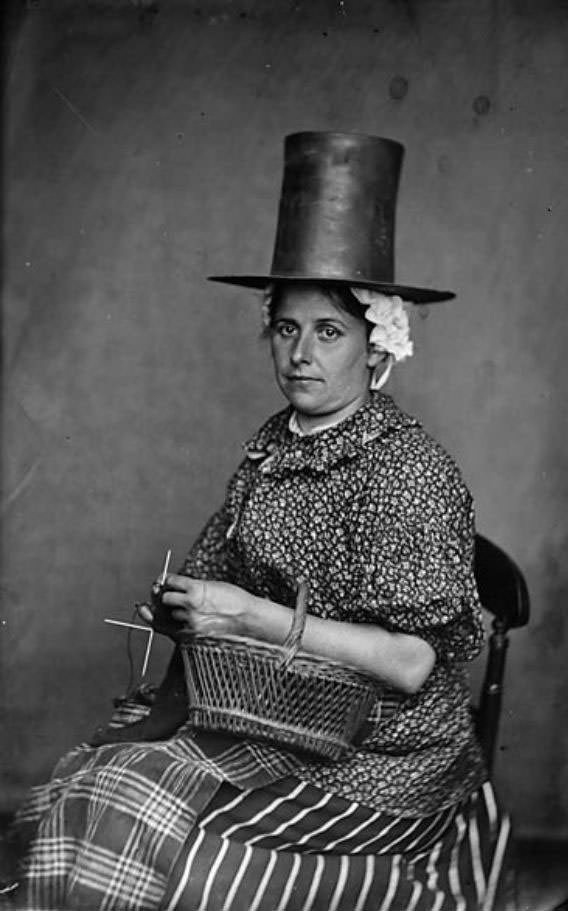 Tall Stovepipe-style Hats: An Essential Part of Welsh Woman's National Costume from the 19th Century