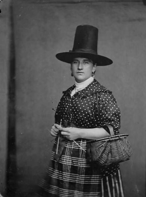 Tall Stovepipe-style Hats: An Essential Part of Welsh Woman's National Costume from the 19th Century