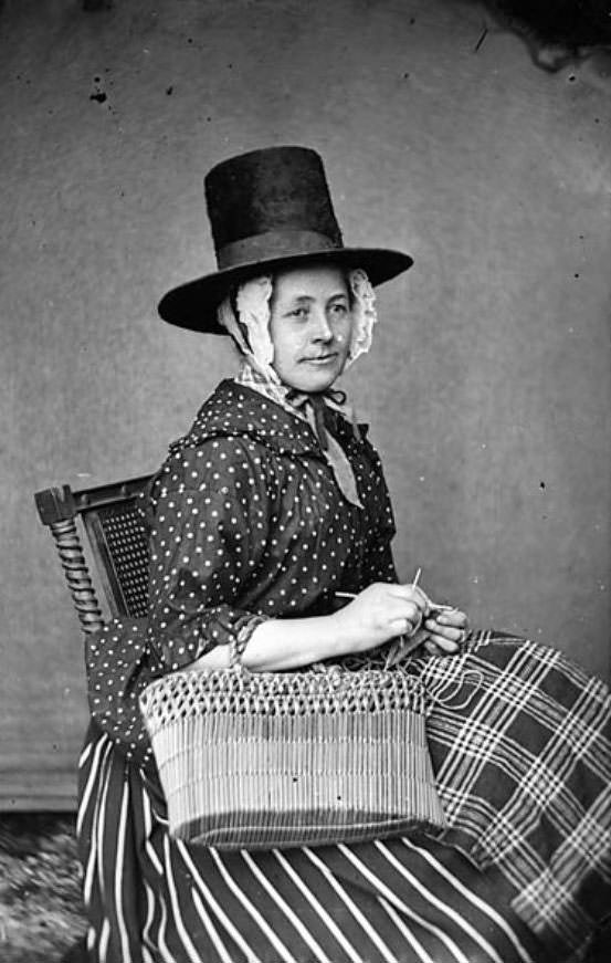 Tall Stovepipe-style Hats: An Essential Part of Welsh Woman's National Costume from the 19th Century