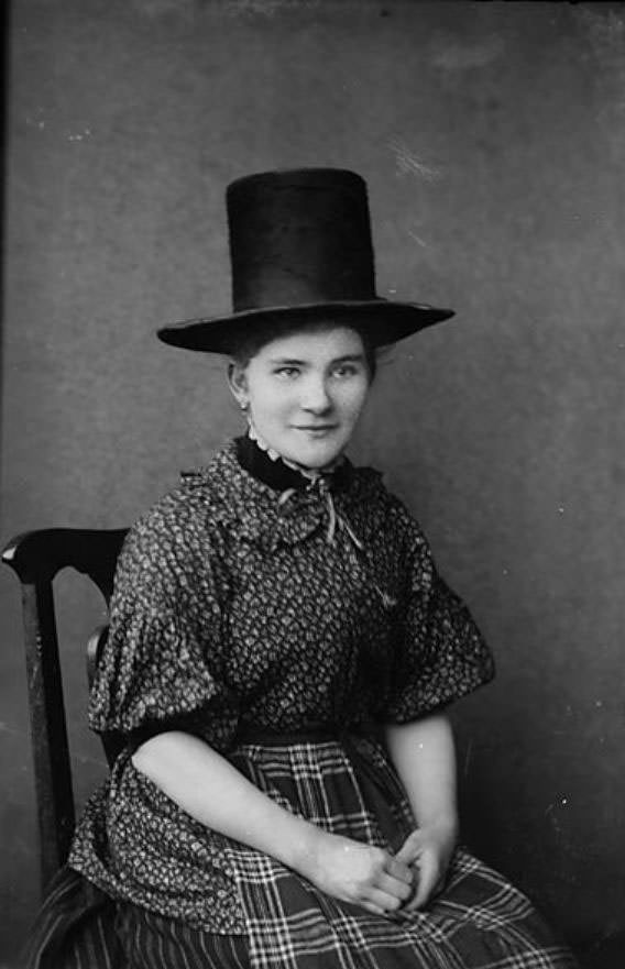 Tall Stovepipe-style Hats: An Essential Part of Welsh Woman's National Costume from the 19th Century