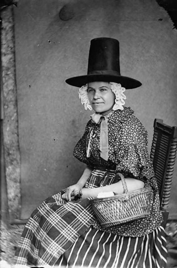 Tall Stovepipe-style Hats: An Essential Part of Welsh Woman's National Costume from the 19th Century