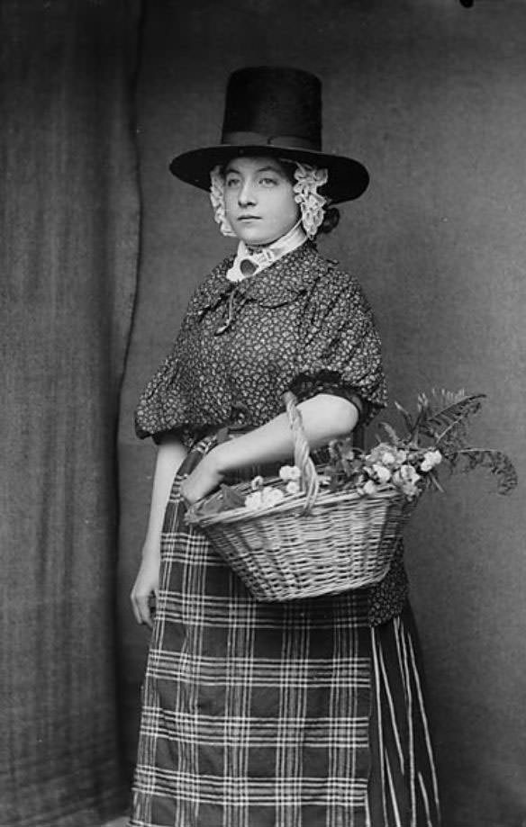 Tall Stovepipe-style Hats: An Essential Part of Welsh Woman's National Costume from the 19th Century