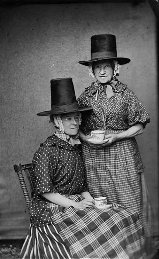 Tall Stovepipe-style Hats: An Essential Part of Welsh Woman's National Costume from the 19th Century