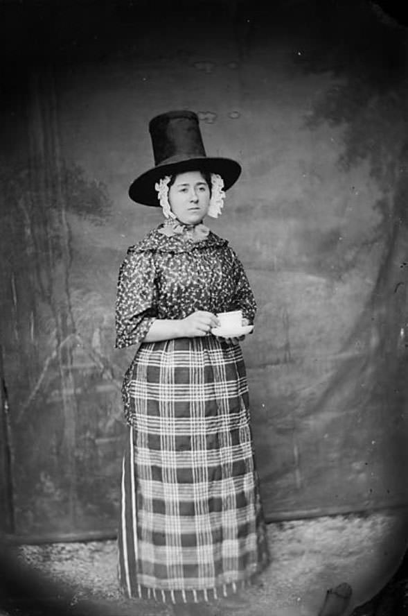 Tall Stovepipe-style Hats: An Essential Part of Welsh Woman's National Costume from the 19th Century