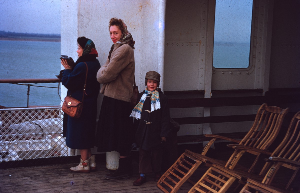 Dorrie Orton and Ford Orton aboard the Queen Elizabeth, 1955