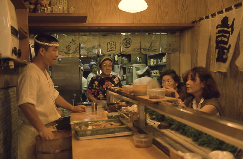 Lunch at Tsukiji, Tokyo, 1980
