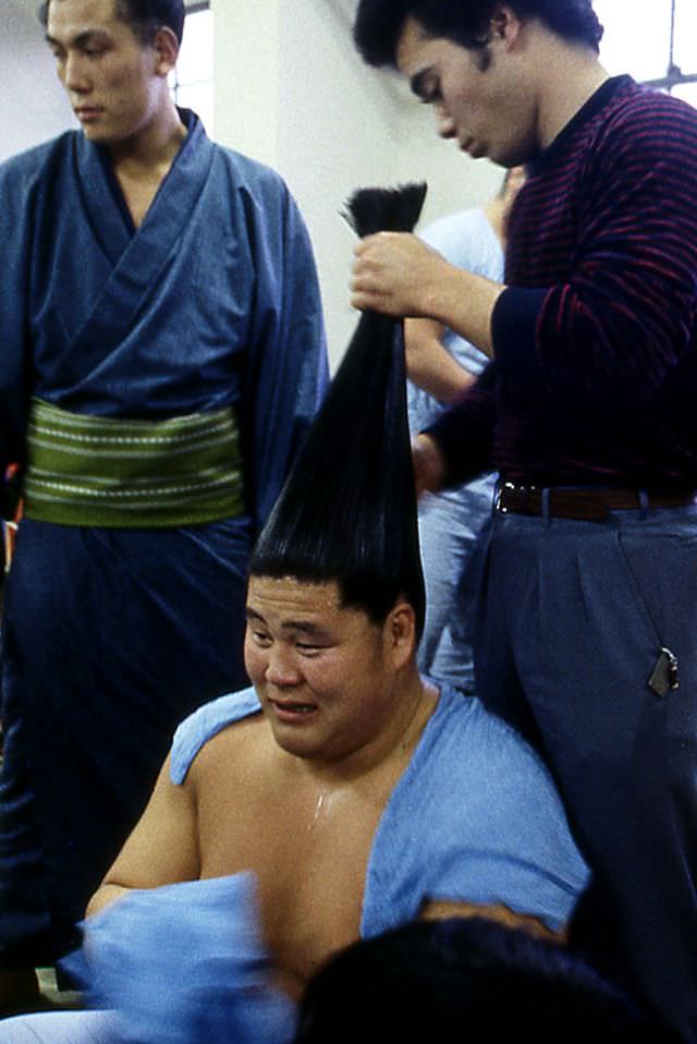 The sumo hair bun, Tokyo, 1983