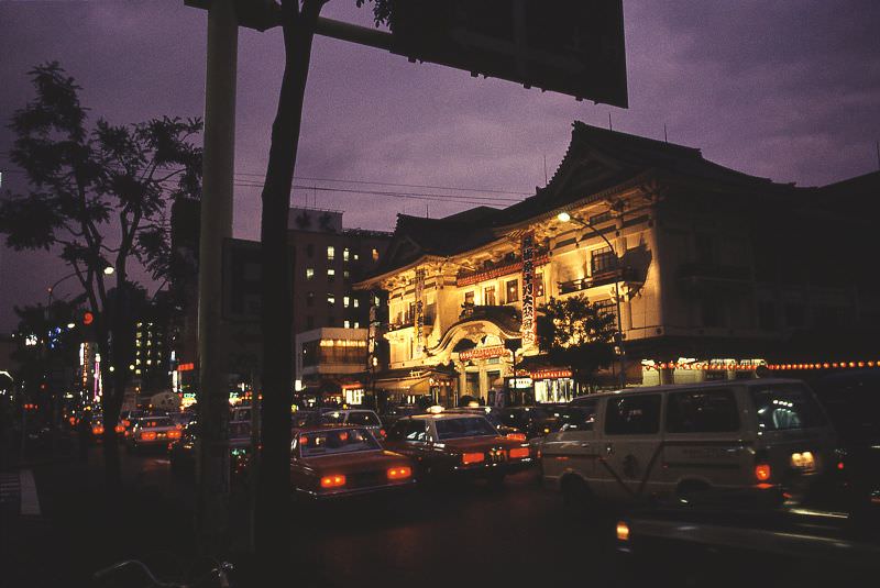 Traffic in front of the Kabuki, Tokyo, 1983